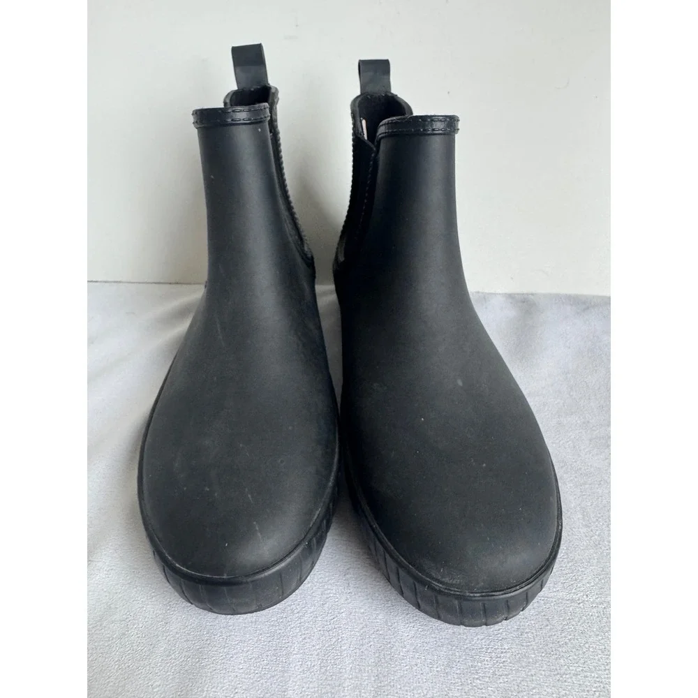Sperry Top-Sider Womens Black Waterproof Rubber Chelsea Rain Boots STS86828 9M